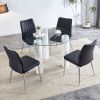 A modern minimalist circular dining table suitable for 6-8 people