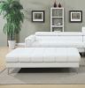 White Bonded Leather Extra large Ottoman Metal Legs 1pc Ottoman Living Room