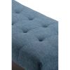 Draper - Mid Century Tufted Ottoman Bench - Denim Blue