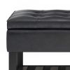 Cosmopolitan - Storage Ottoman Bench with Open Bottom - Distressed Black