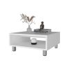 White Coffee Table with Open Storage