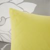 6 Piece Printed Cotton Quilt Set with Throw Pillows Taupe Grey/Yellow King/Cal King
