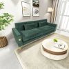 FX-P18-RG2(SOFA) Luxury Emerald Green Velvet Sofa with Gold Accents - Modern 3-Seat Couch with Plush Cushions
