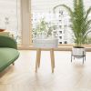 18"H Nightstand with Storage Drawer & Oak Legs Bedside Table, Sofa Side Coffee Table for Bedroom, Living Room, White