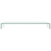 TV Stand/Monitor Riser Glass Clear 43.3"x11.8"x5.1"