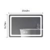 15 in. H LED Single Bathroom Vanity Mirror in Polished Crystal Bathroom Vanity LED Mirror for Bathroom Wall Smart Lighted Vanity Mirrors