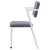 Grey and White Open Back Upholstered Office Chair