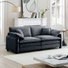 Warm and Cozy Living Room Sofa with 4 Pillows Upholstered Large Deep Seat 2 Seater Sofa for Living Room,Grey Corduroy