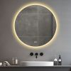 32'' LED Round LED Bathroom Mirror with Lights-Wall Mount Vanity, Anti-Fog, 3 Color Temperature Adjustable & Dimmable Light