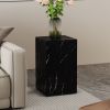 11.8*11.8*19.6 Inch Black Marble Texture MDF Coffee Table - Luxurious Design