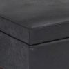 Owen - Small Rectangular Storage Ottoman - Distressed Black