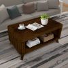 Rectangular Wood Coffee Table for Living Room, 41.5-Inch Coffee Table with Solid Wood Legs
