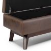 Owen - Rectangular Storage Ottoman - Distressed Chestnut Brown