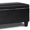 Afton - Storage Ottoman Bench - Midnight Black