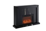 Drisana Black Mirrored Finish Fireplace