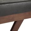 Chanelle - Mid Century Ottoman Bench - Distressed Black