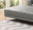 Modern Antique Gray Breathable Leatherette Large Ottoman Metal Legs 1pc Cocktail Ottoman Living Room