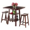Orlando 3-Pc Set High Table; 2 Shelves w/ 2 Saddle Seat Stools