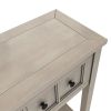 TREXM Rustic Entryway Console Table, 60" Long Sofa Table with two Different Size Drawers and Bottom Shelf for Storage (Gray Wash)