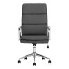Grey and Chrome Upholstered Office Chair with Casters