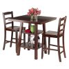 Orlando 3-Pc Set High Table; 2 Shelves w/ 2 Ladder Back Stools