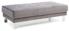 Chic Gray Contemporary Ottoman For Two
