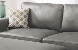 Left Facing Sofa, Right Facing Chaise Sectional Set Antique Grey Breathable Leatherette Sleek Modern 2pc Sectional w Pillows