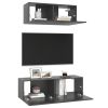 2 Piece TV Cabinet Set Gray Engineered Wood