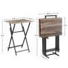 No Assembly Required TV Trays for Eating Set of 4 with Stand,Folding Snack Tray Table Set,Folding TV Dining Tables for Small Space
