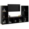 TV Cabinets 3 pcs High Gloss Black 42.1"x13.8"x14.6" Engineered Wood