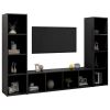 TV Cabinets 3 pcs Black 56.1"x13.8"x14.4" Engineered Wood