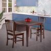 Perrone 3-Pc Drop Leaf Table with Slat Back Chairs; Walnut