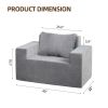 Sofa in a box Foam Sofa Couch with Pillow, Bean Bag Chairs for Adults Stuffed High-Density Foam