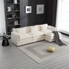 Modern Large boucle Fabric L-Shape Sectional Chenille fabric, movable pedals, detachable armrests, oversized three-seat Sofa