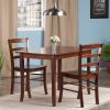 Inglewood 3-Pc Dining Table with Ladder-back Chairs; Walnut