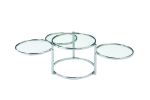 Modern Nesting Coffee Table With Clear Glass and Chrome