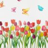 Tulipa & Butterflies - Large Wall Decals Stickers Appliques Home Decor