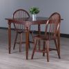 Mornay 3-Pc Dining Table with Windsor Chairs; Walnut