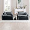 Grey Corduroy,Luxurious and Sophisticated Deep Seated Sofa Set with Two Single Deep Seat Sofa Suitable for Living Room and Office
