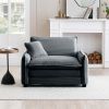 Comfortable Single Deep Seat Sofa With One Pillow, Suitable for Living Room and Bedroom, Club Multiple Occasions,Grey Corduroy
