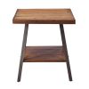 Weathered Oak and Sandy Black End Table with Shelf (Set of 2)