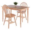 Ravenna 3-Pc Dining Table with Windsor Chairs; Natural