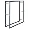 Firewood Rack Black 39.4"x9.8"x39.4" Steel