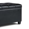 Sienna - Storage Ottoman Bench - Midnight Black