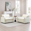 Beige Corduroy,Luxurious and Sophisticated Deep Seated Sofa Set with Two Single Deep Seat Sofa Suitable for Living Room and Office