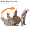 Lift Chair Recliner for Elderly Power Remote Control Recliner Sofa Relax Soft Chair Anti-skid Australia Cashmere Fabric Furniture Living Room Brown