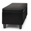 Afton - Storage Ottoman Bench - Midnight Black