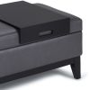 Oregon - Storage Ottoman Bench with Tray - Stone Grey