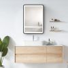 24x30 inch LED Black framed Wall mount Medicine Cabinet with Mirror Anti-fog function 3 colors with light