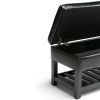 Cosmopolitan - Storage Ottoman Bench with Open Bottom - Midnight Black
